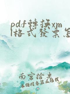 pdf转换xml格式发票怎么弄