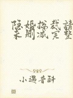 隐婚总裁请签字未删减完整版