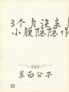3个月没来月经小腹隐隐作痛