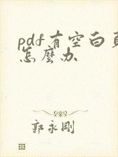pdf有空白页怎么办