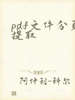 pdf文件分页提取