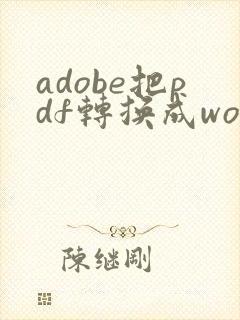 adobe把pdf转换成word