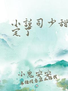 小说司少甜妻宠定了