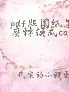 pdf版图纸怎么转换成cad版