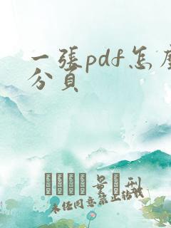 一张pdf怎么分页