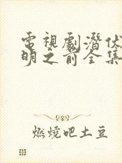 电视剧潜伏在黎明之前全集免费观看