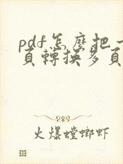 pdf怎么把一页转换多页