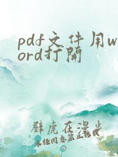 pdf文件用word打开