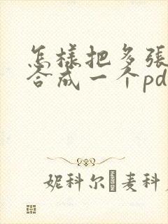 怎样把多张照片合成一个pdf文件