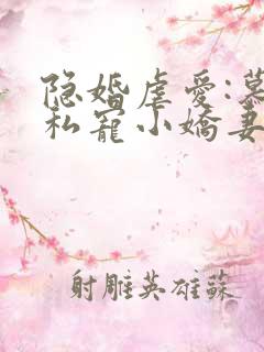 隐婚虐爱:慕少私宠小娇妻 温糖糖