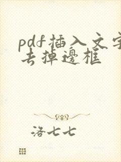 pdf插入文字去掉边框