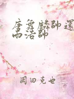 唐舞麟帅还是霍雨浩帅