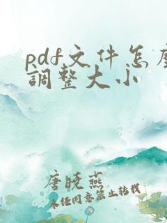 pdf文件怎么调整大小