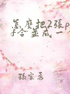 怎么把2张pdf合并成一个pdf