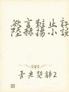 欲言难止许则,陆赫扬小说全文免费