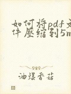 如何将pdf文件压缩到5m