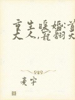 重生暖婚:首长大人,宠翻天