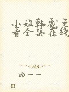 小姐韩剧免费观看全集在线高清