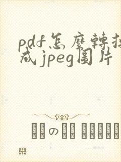 pdf怎么转换成jpeg图片