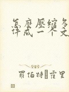 怎么压缩多个文件成一个文件包