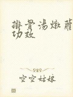 排骨汤炖萝卜的功效
