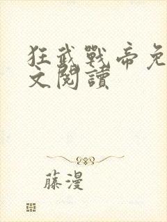 狂武战帝免费全文阅读