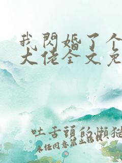 我闪婚了个财阀大佬全文免费阅读全文