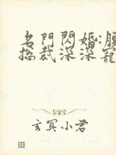 名门闪婚:腹黑总裁深深宠 大土豪