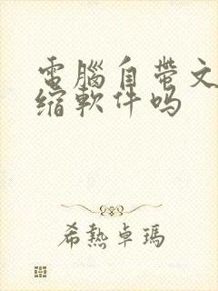 电脑自带文件压缩软件吗