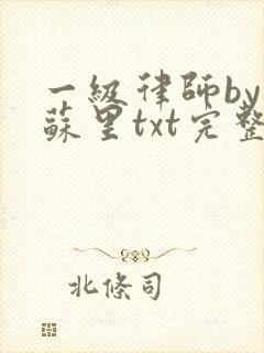 一级律师by木苏里txt完整