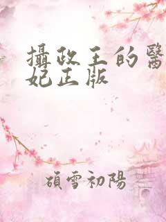 摄政王的医品狂妃正版