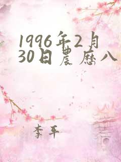 1996年2月30日农历八字