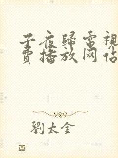 子夜归电视剧免费播放网站全集高清