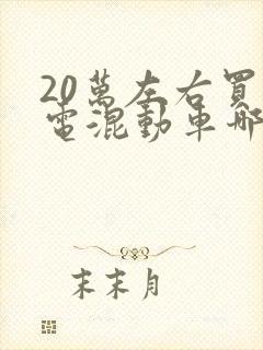 20万左右买油电混动车哪款好