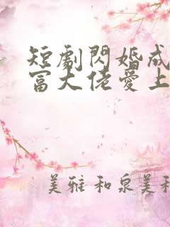 短剧闪婚成宠首富大佬爱上我