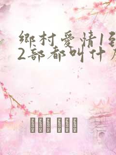 乡村爱情1到12部都叫什么