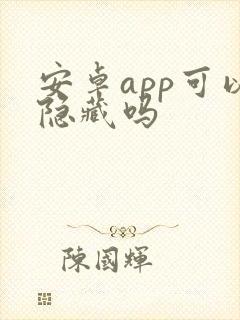安卓app可以隐藏吗