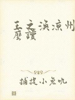 王之涣凉州词怎么读