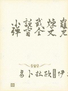 小说武炼巅峰无弹窗全文免费阅读