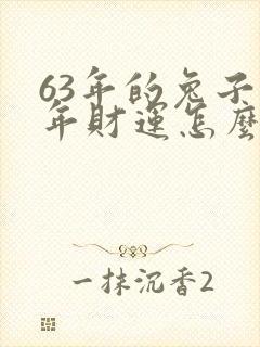 63年的兔子今年财运怎么样