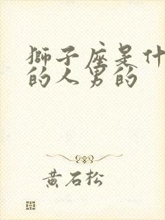 狮子座是什么样的人男的