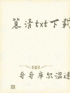 篡清txt下载