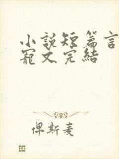 小说短篇言情甜宠文完结
