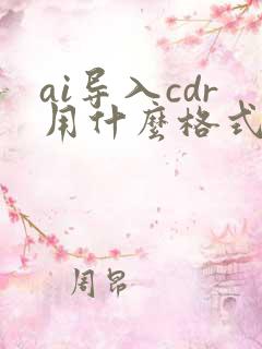 ai导入cdr用什么格式