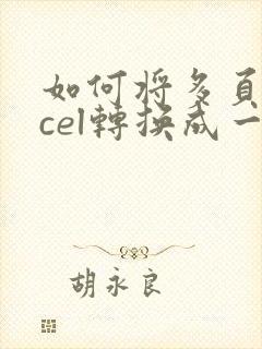 如何将多页excel转换成一页pdf文件