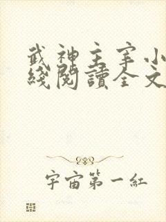 武神主宰小说在线阅读全文免费