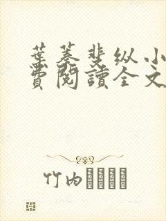 叶蓁斐纵小说免费阅读全文最新章节