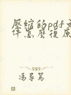 压缩的pdf文件怎么复原