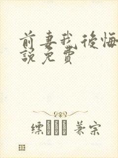 前妻我后悔了小说免费