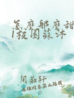 怎么那么甜1v1校园苏沐